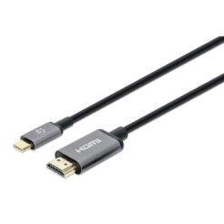Manhattan 153591 video kabel adapter 1 m HDMI Type A (Standaard) USB Type-C Zwart, Grijs