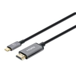 Manhattan 153607 video kabel adapter 2 m HDMI Type A (Standaard) USB Type-C Zwart, Zilver