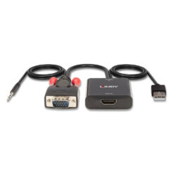 Lindy 38284 video kabel adapter VGA (D-Sub) + 3.5mm HDMI + USB Zwart - Afbeelding 5