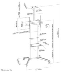 Neomounts FL50-550BL1 TV trolley 37-70" - Afbeelding 21
