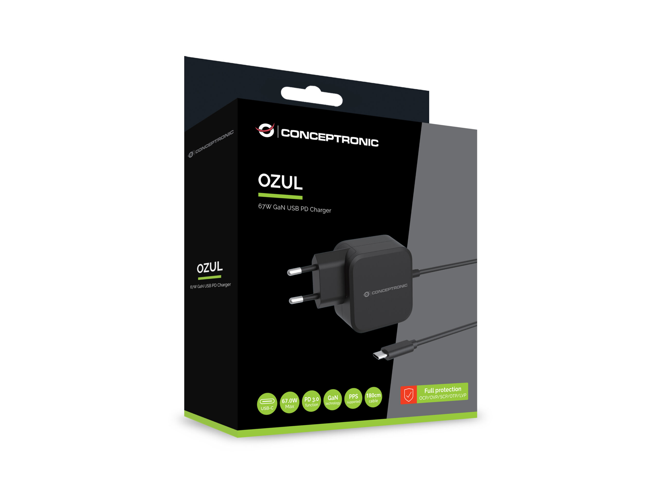 Conceptronic OZUL04BE oplader voor mobiele apparatuur Universeel Zwart AC Binnen - Afbeelding 4