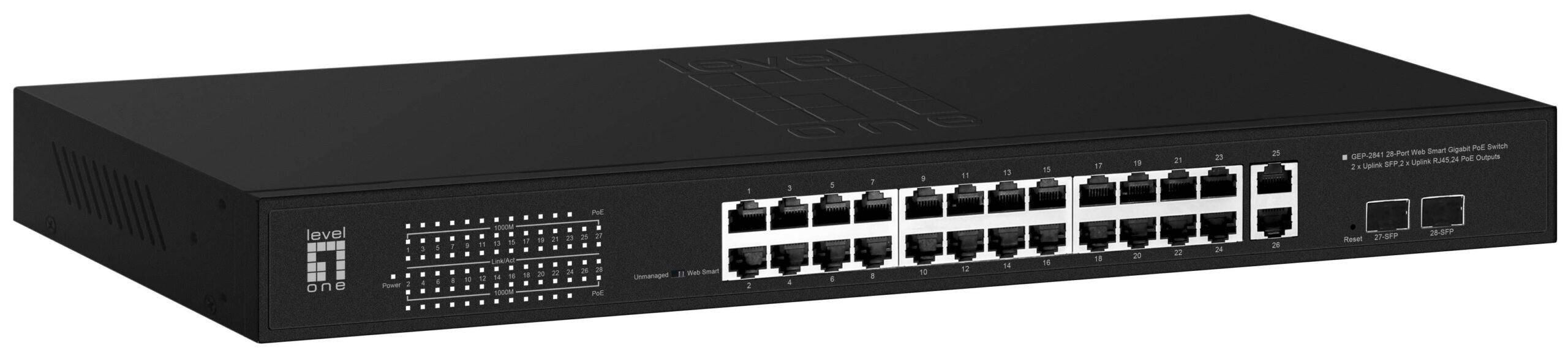 LevelOne GEP-2841 netwerk-switch Managed L2 Gigabit Ethernet (10/100/1000) Power over Ethernet (PoE) 1U Zwart - Afbeelding 2