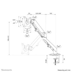Neomounts DS70-700BL1 Monitorarm 17-27" - gasveer - Afbeelding 19