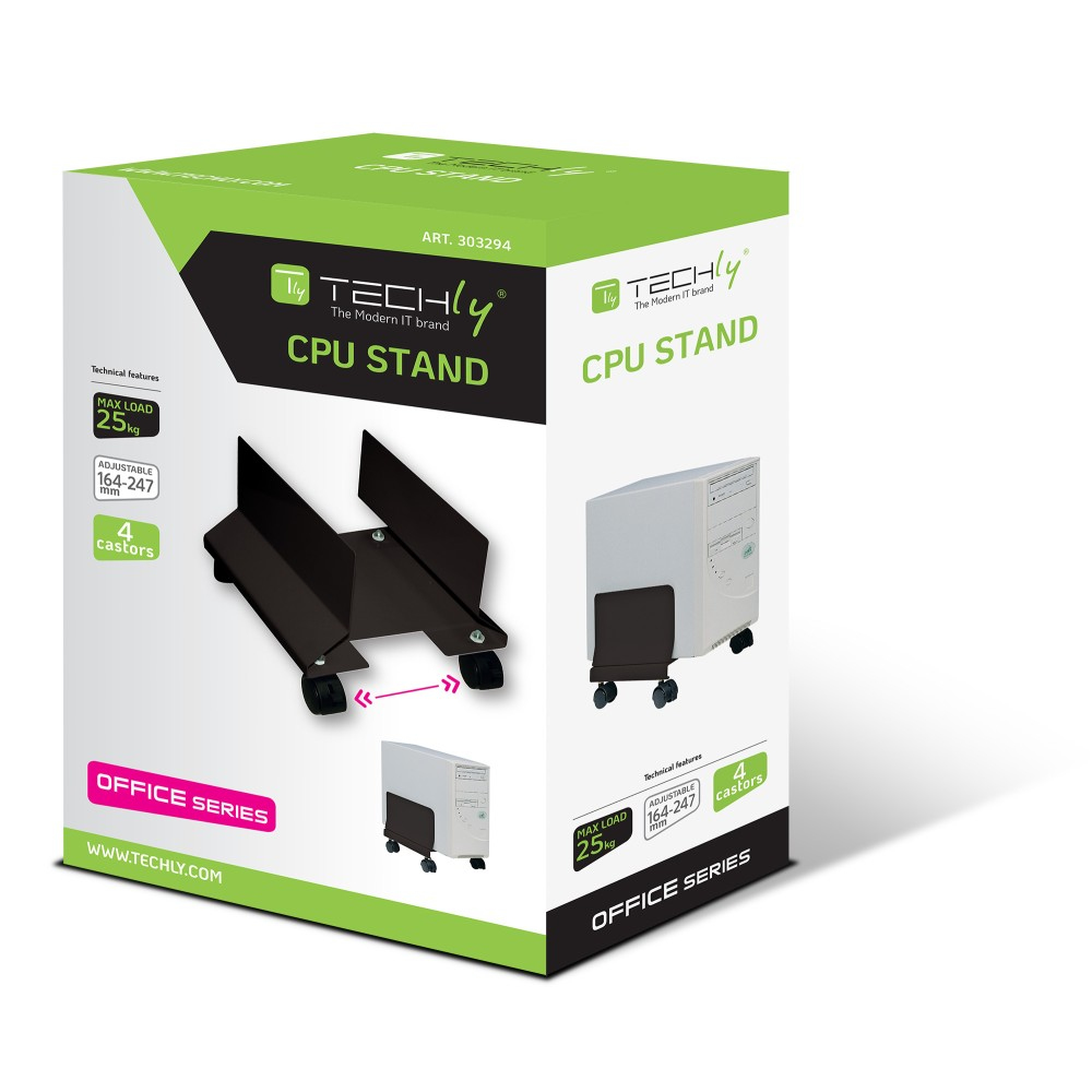 Techly ICA-CS 34 multimediawagen & -steun Zwart PC Multimediawagentje - Afbeelding 3