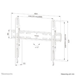 Neomounts WL30S-850BL16 TV-beugel wand 42-86" - vlak - vergrendelbaar - snelle installatie - Afbeelding 20