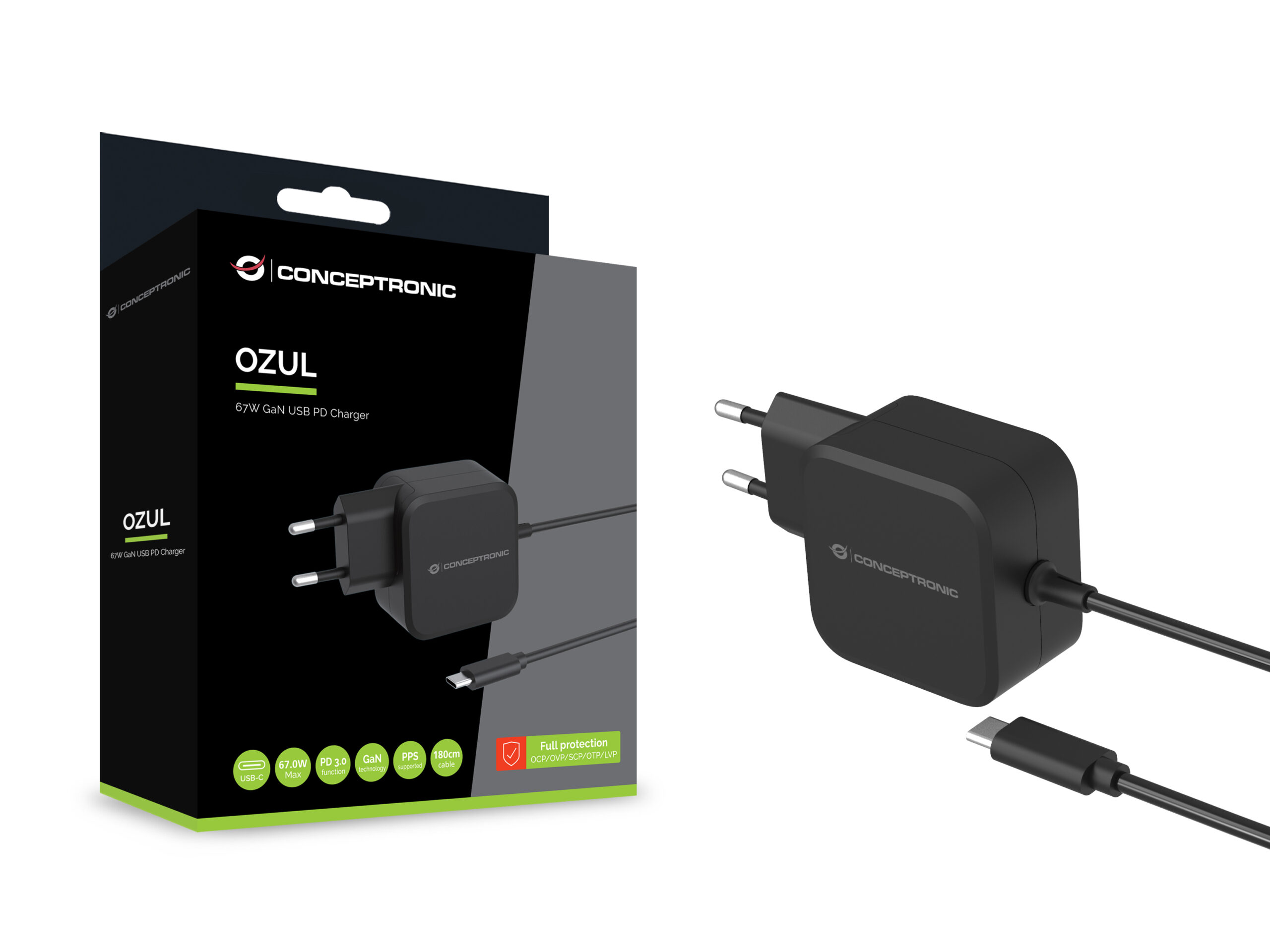 Conceptronic OZUL04BE oplader voor mobiele apparatuur Universeel Zwart AC Binnen - Afbeelding 5