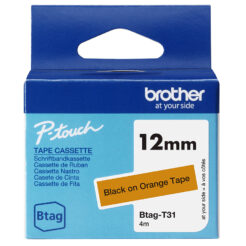 Brother BTAG-T31 labelprinter-tape Zwart op oranje