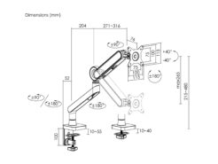 Equip 17“-35” Premium Monitorarm, zwart - Afbeelding 7