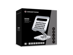 Conceptronic DONN26G Tabletstandaard met 8-in-1 dockingstation, 360° draaibare voet, opvouwbaar, in hoogte verstelbaar - Afbeelding 7