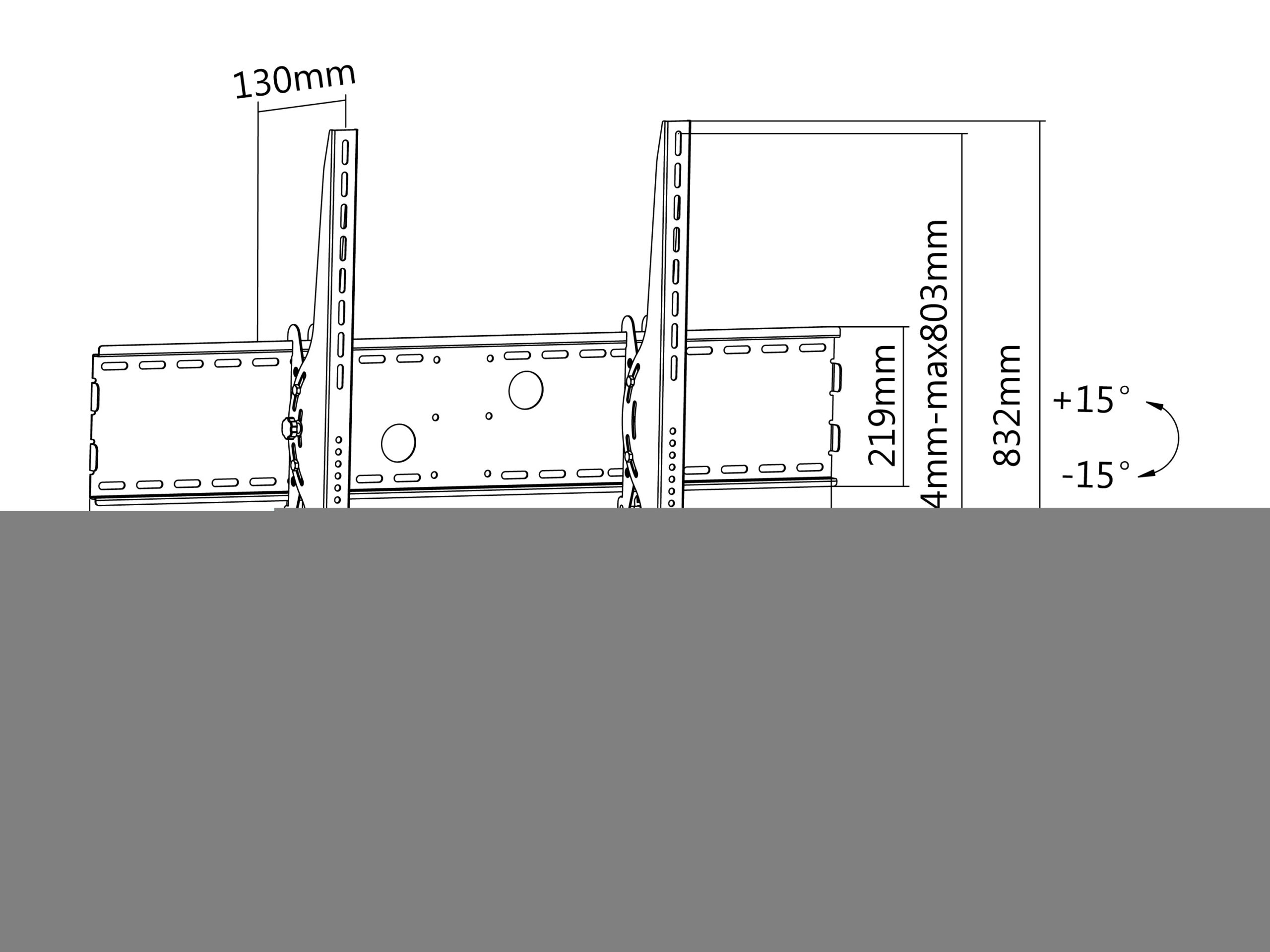 Equip 650322 60“-100” Kantelbare TV Muurbeugel - Afbeelding 10