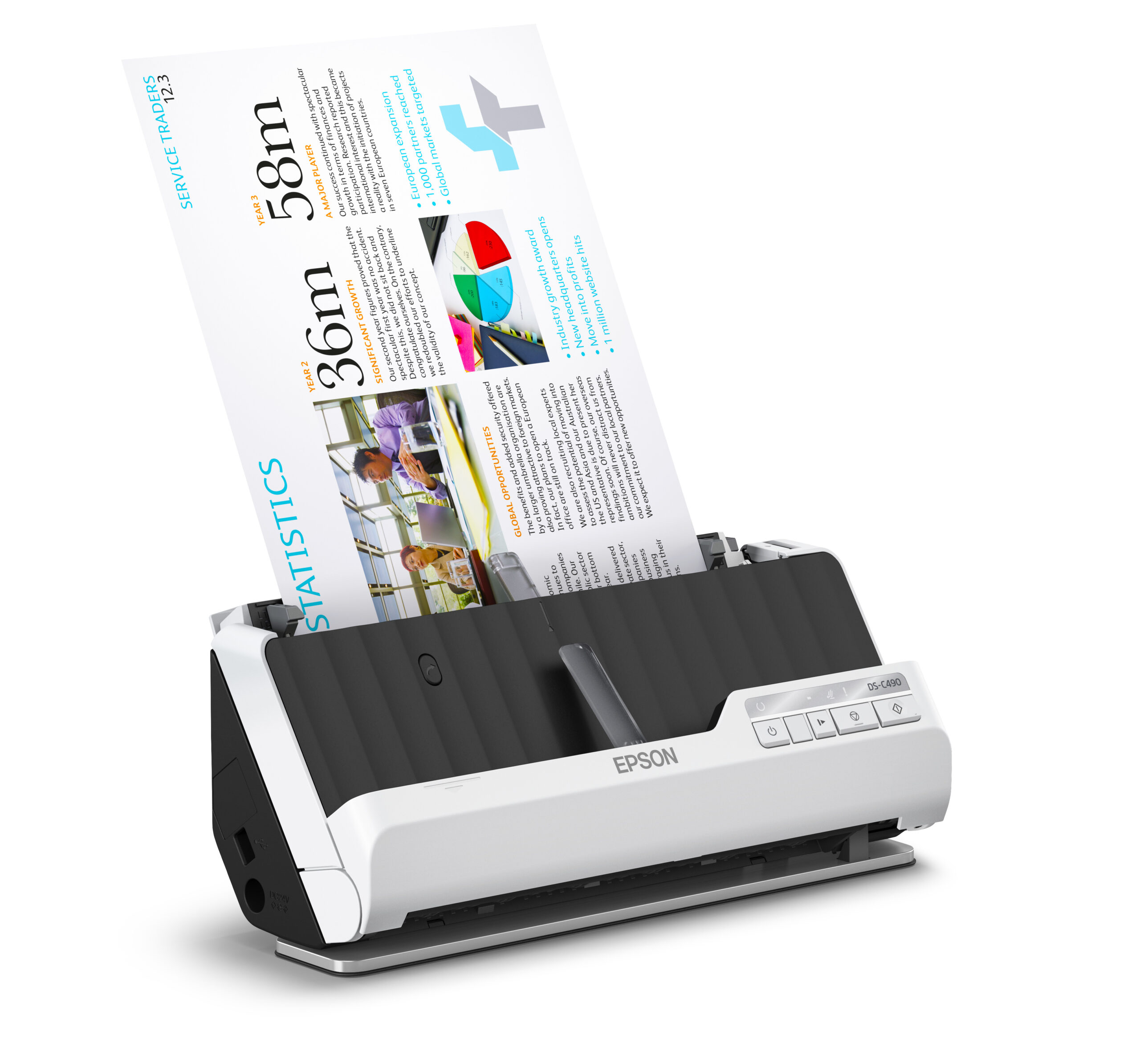 Epson DS-C490 Scanner met ADF + invoer voor losse vellen 600 x 600 DPI A4 Zwart, Wit - Afbeelding 5