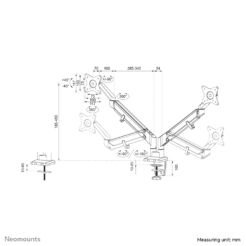 Neomounts DS70-810BL2 Monitorarm 17-32" - gasveer - ruimtebesparend - 180°-stop - Afbeelding 21