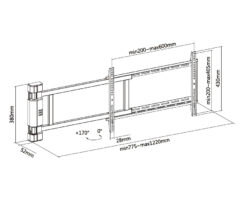 Equip 650336 32“-75” Gemotoriseerde uitklapbare TV Muurbeugel - Afbeelding 11