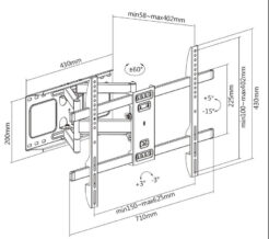 Equip 650335 37“-80” Full Motion TV Muurbeugel - Afbeelding 10