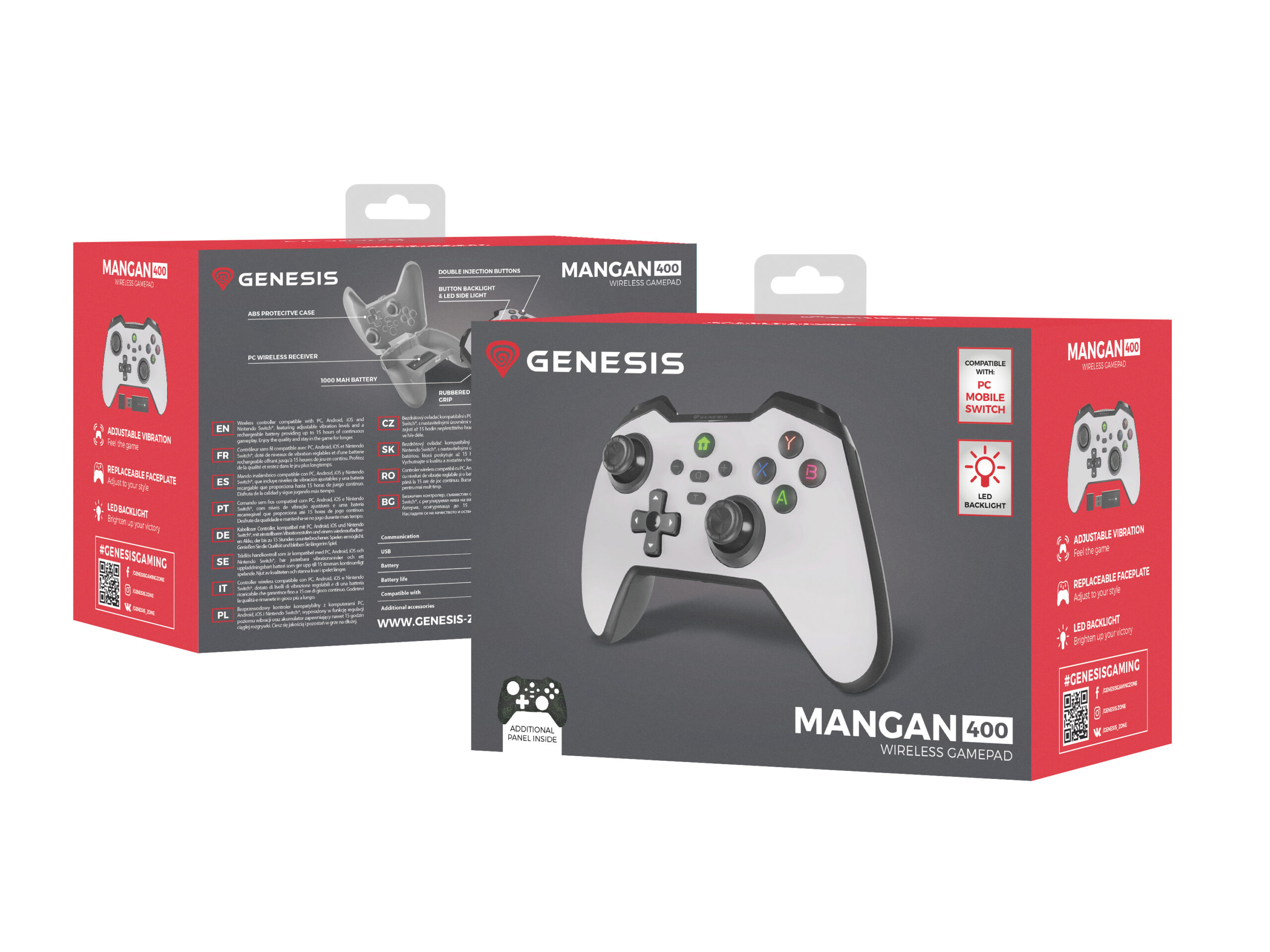 GENESIS Mangan 400 Wit Bluetooth Gamepad Analoog/digitaal Android, MAC, Nintendo Switch, PC, iOS - Afbeelding 16