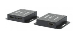 Manhattan HDMI-extenderkit 4K via Ethernet, verlengt 4K@30 Hz tot 40 m of 1080p@60 Hz tot 70 m via Cat6-kabel, zender en ontvanger, voeding via kabel (PoC), zwart, 3 jaar garantie - Afbeelding 5