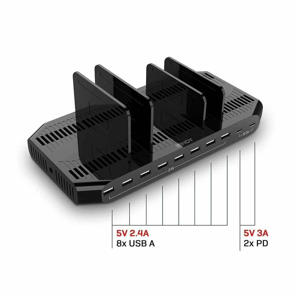 Lindy 73435 oplader voor mobiele apparatuur Smartphone, Tablet Zwart AC Snel opladen Binnen - Afbeelding 4