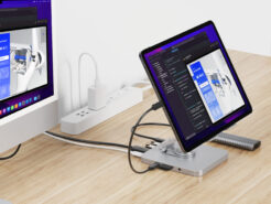 Conceptronic DONN26G Tabletstandaard met 8-in-1 dockingstation, 360° draaibare voet, opvouwbaar, in hoogte verstelbaar - Afbeelding 8