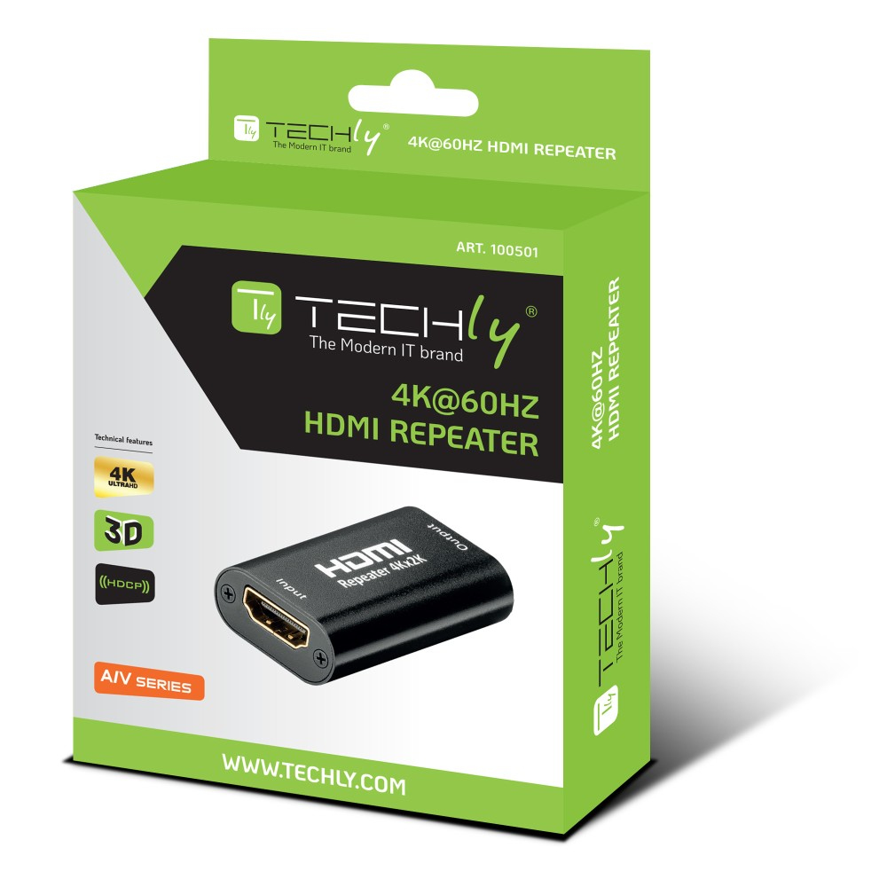 Techly IDATA HDMI2-RIP4KT audio/video extender AV-repeater Zwart - Afbeelding 3