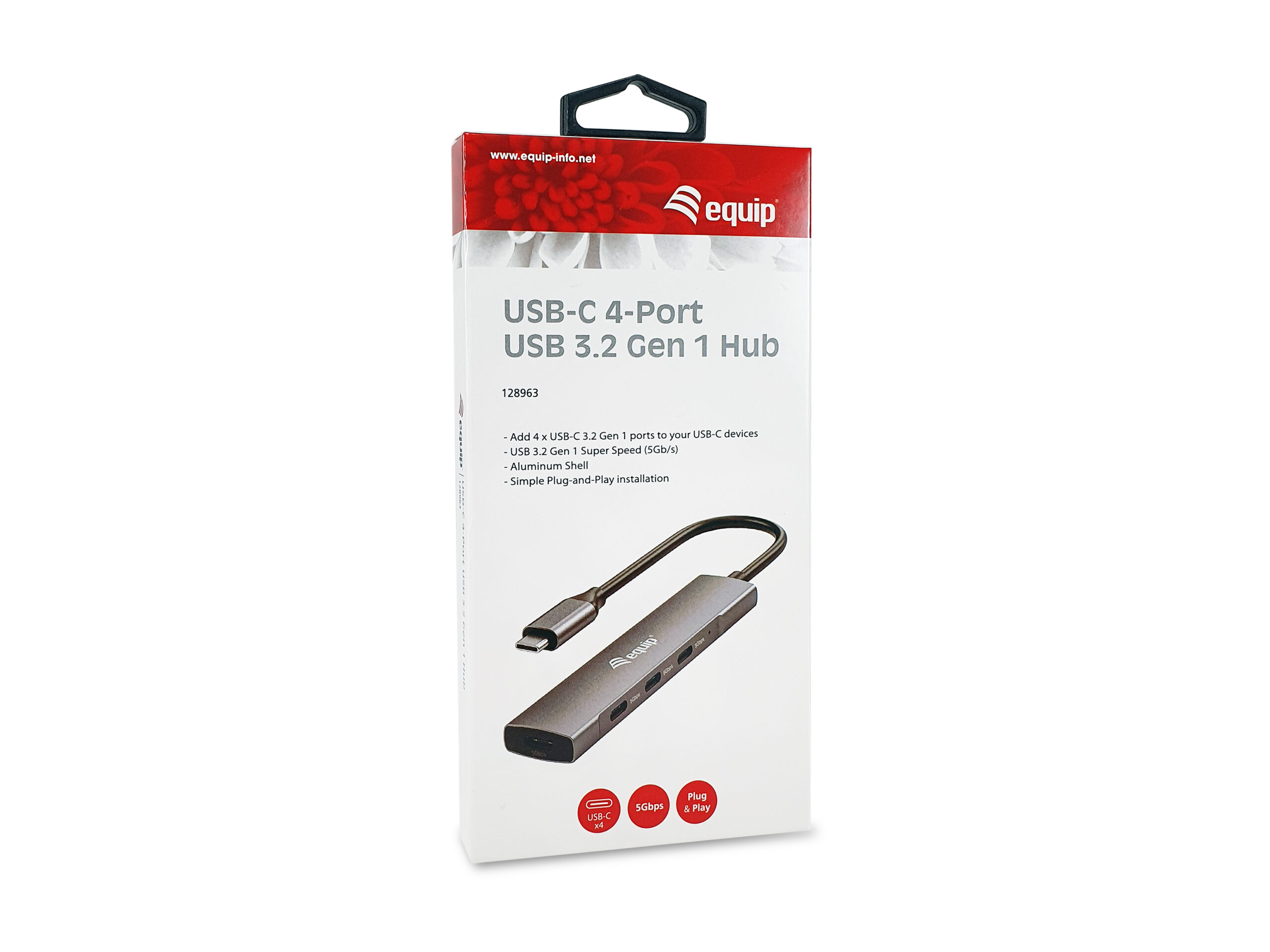 Equip 128963 interface hub USB 3.2 Gen 1 (3.1 Gen 1) Type-C 5000 Mbit/s Zwart, Zilver - Afbeelding 9