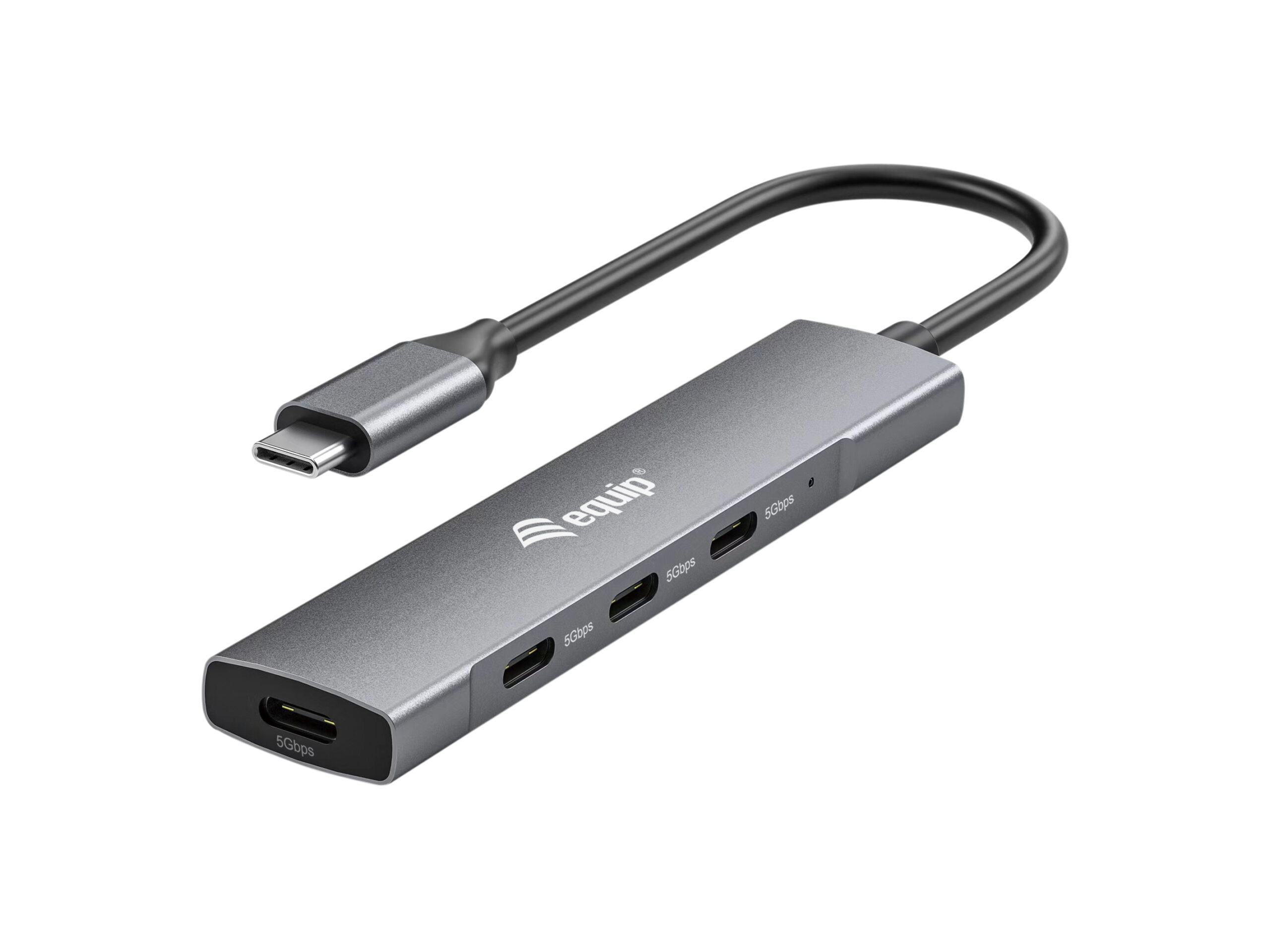 Equip 128963 interface hub USB 3.2 Gen 1 (3.1 Gen 1) Type-C 5000 Mbit/s Zwart, Zilver - Afbeelding 2