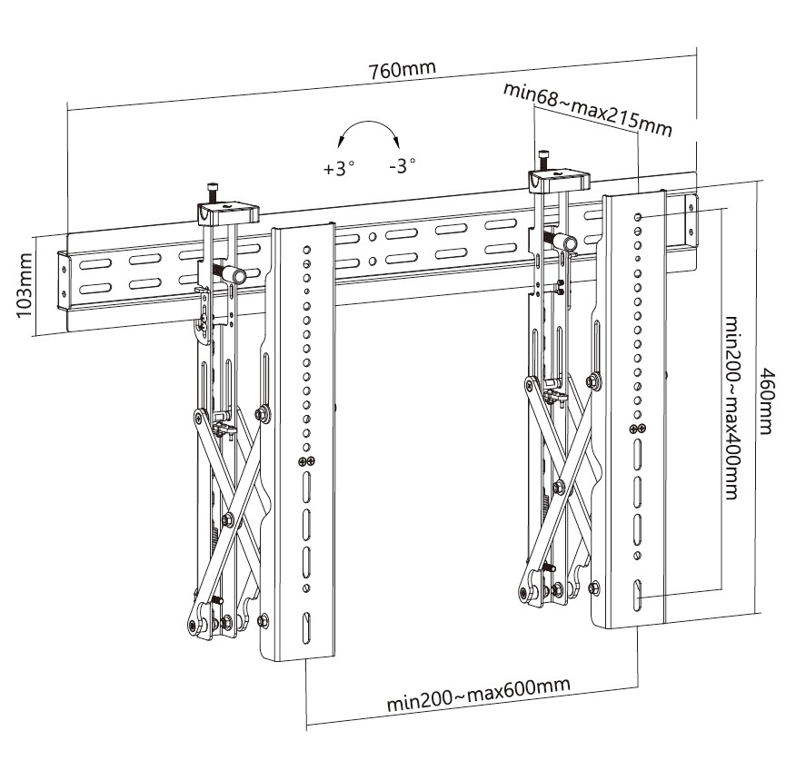 Equip 650351 37“-70” Pop-Out Video Muurbeugel - Afbeelding 12