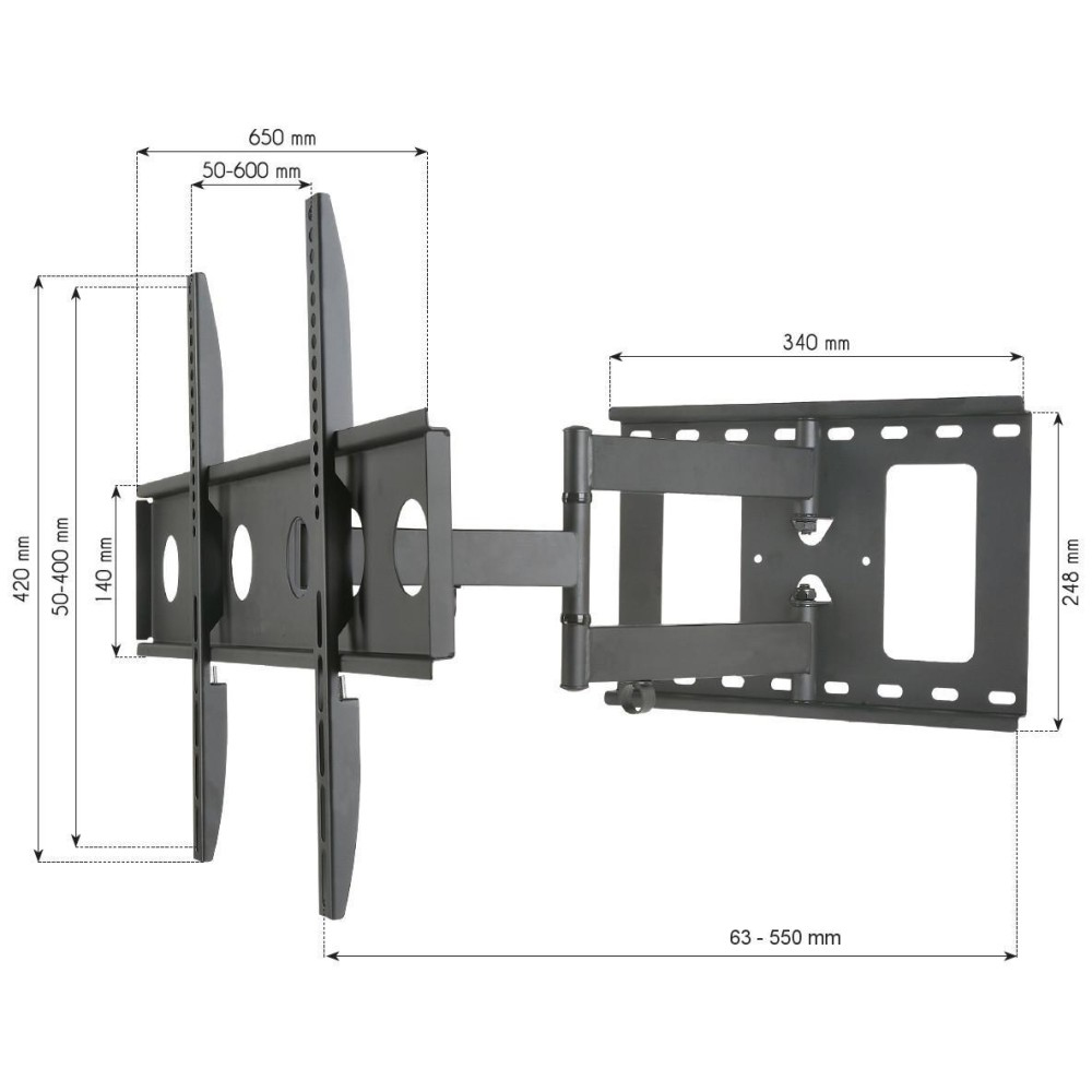 Techly ICA-PLB 148L tv-bevestiging 165,1 cm (65") Zwart - Afbeelding 5