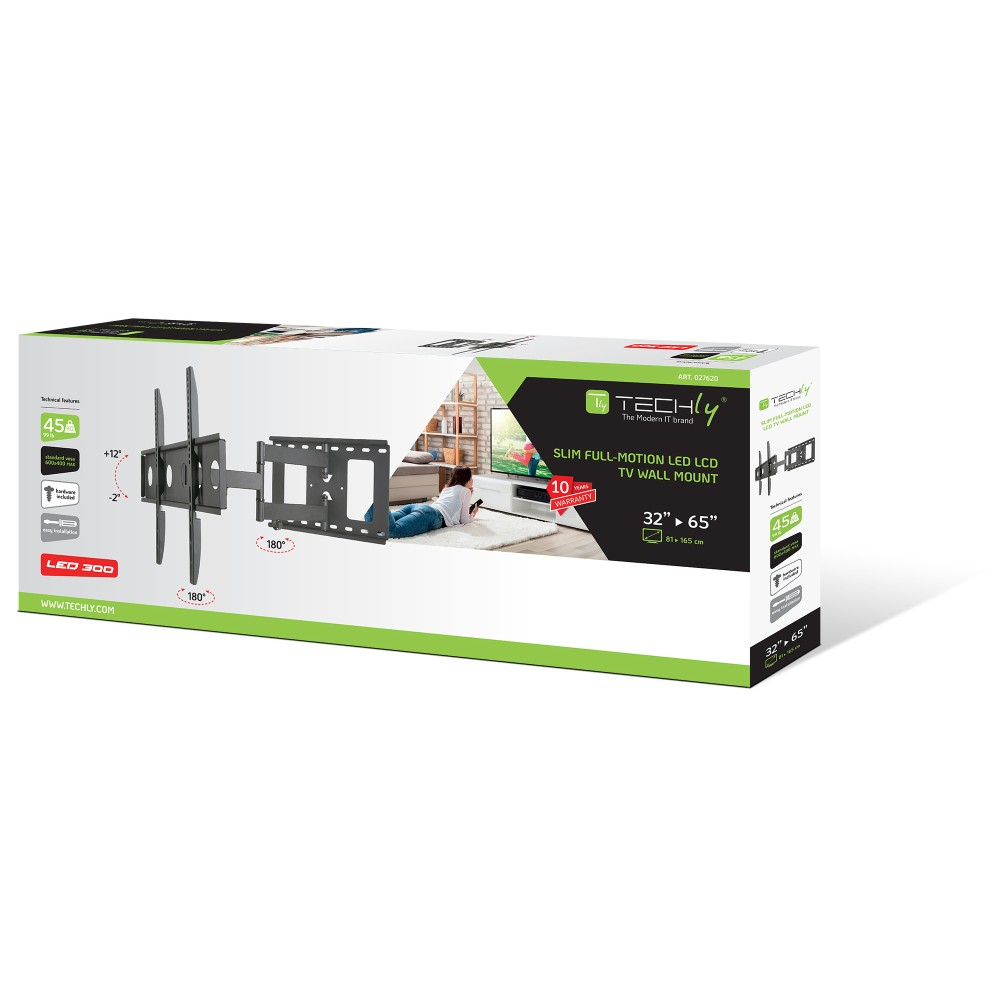 Techly ICA-PLB 148L tv-bevestiging 165,1 cm (65") Zwart - Afbeelding 3