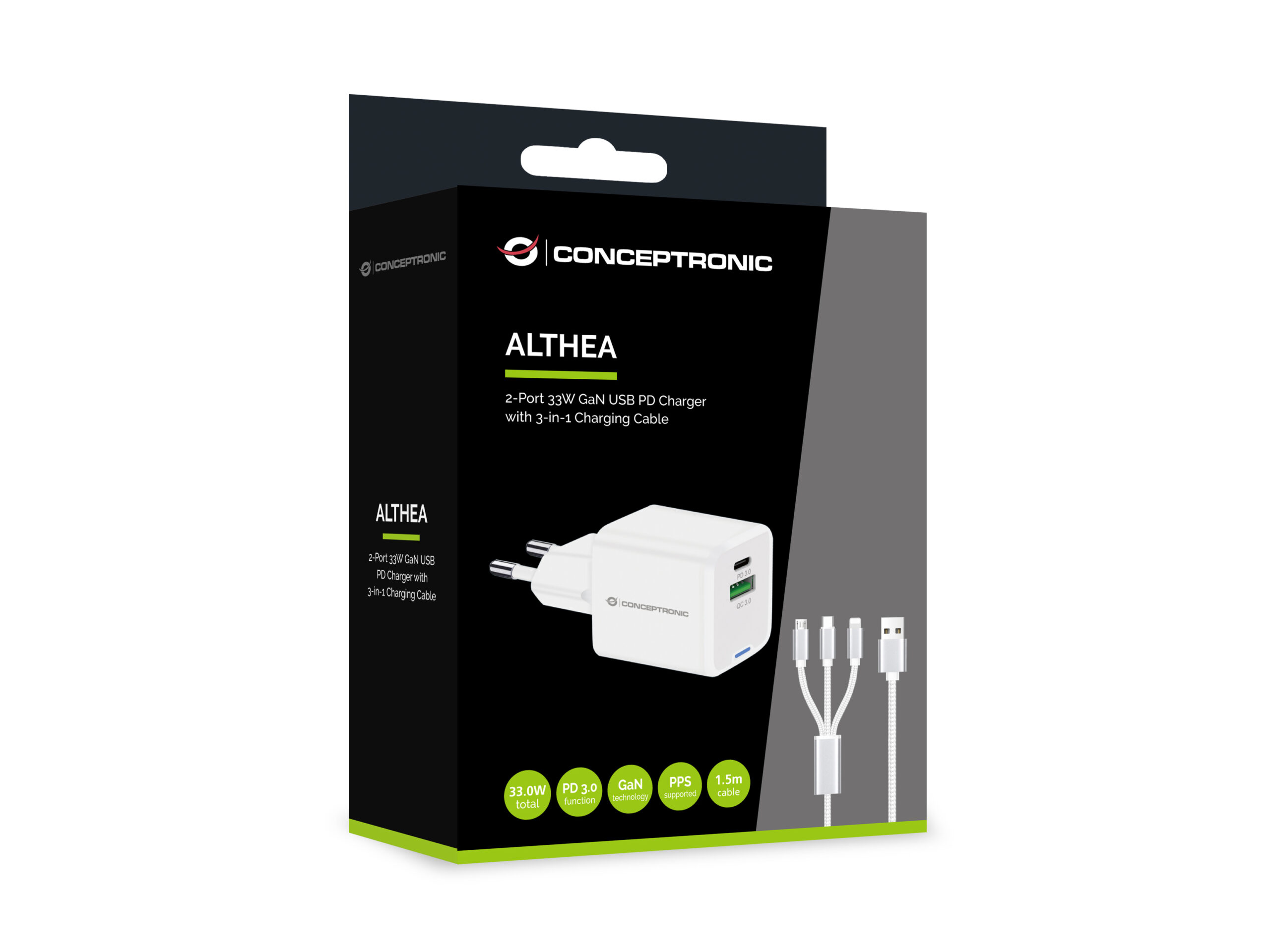Conceptronic ALTHEA16W oplader voor mobiele apparatuur Universeel Wit AC Snel opladen Binnen - Afbeelding 4