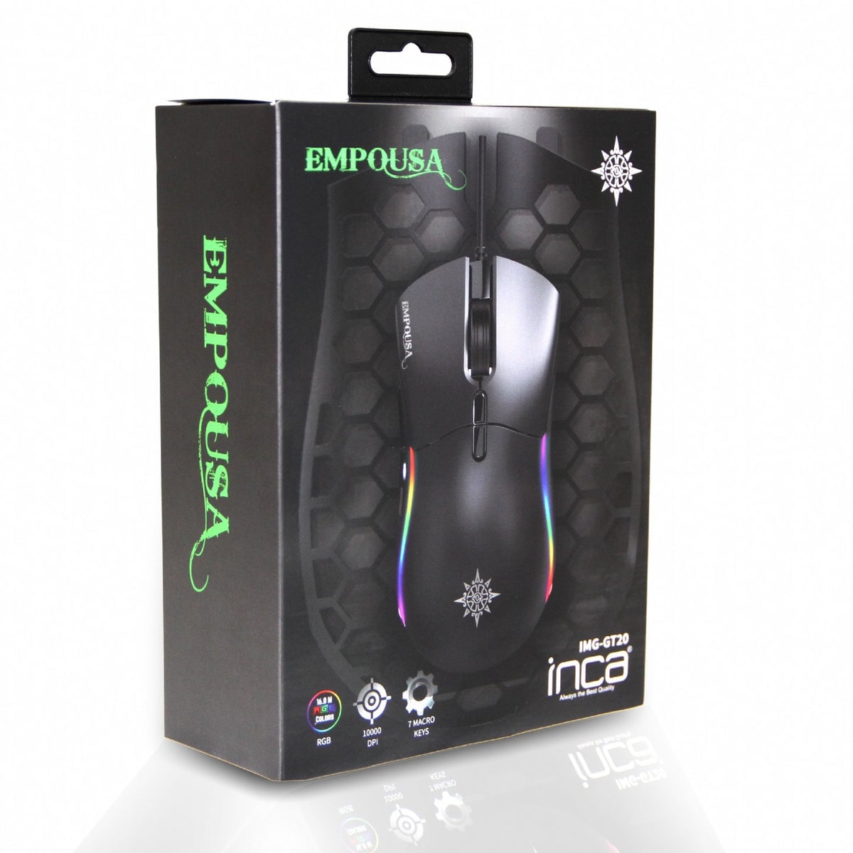 INCA Gaming muis IMG-GT20 10000 DPI, RGB, 7 toetsen, USB, SW retail