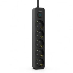 INCA stekker omlijsting IPW-44SY 5fach, LED Anz. zwart 1,5m