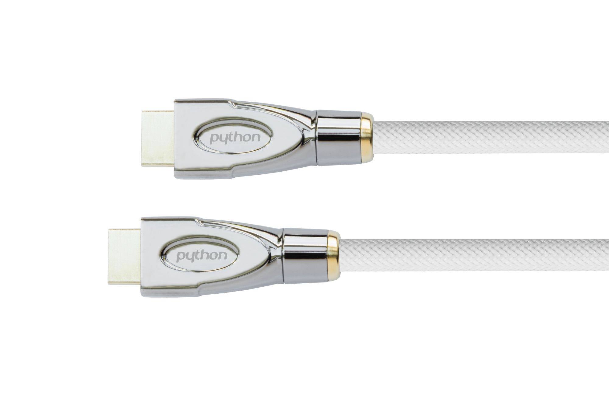 Python HDMI« 2.0 Kabel 4K2K Nylongeflecht weiß 1m