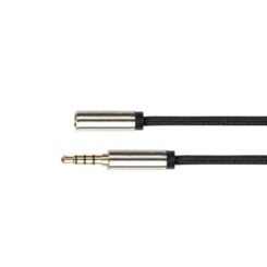 Python Audiokabel 4-pol. Klinkenst. an verloop stekker zwart 1m