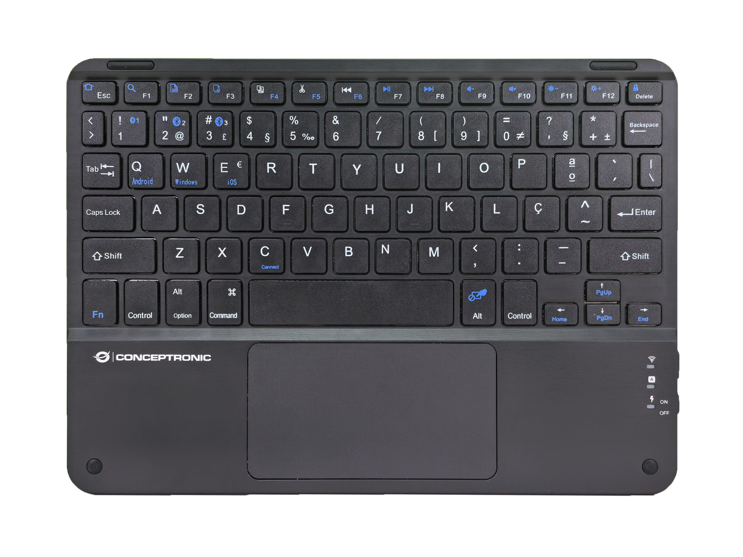 Conceptronic TOBIN01BPT toetsenbord Universeel Bluetooth QWERTY Portugees Zwart