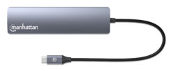 Manhattan USB-C dock/hub met kaartlezer, poorten (5): Ethernet, HDMI, USB-A (2×) en USB-C, met Power Delivery (PD) 100 W - vereist een externe USB-C-lader (niet inbegrepen). USB-gevoed (geen externe voeding vereist) wanneer PD niet wordt gebruikt - Afbeelding 4