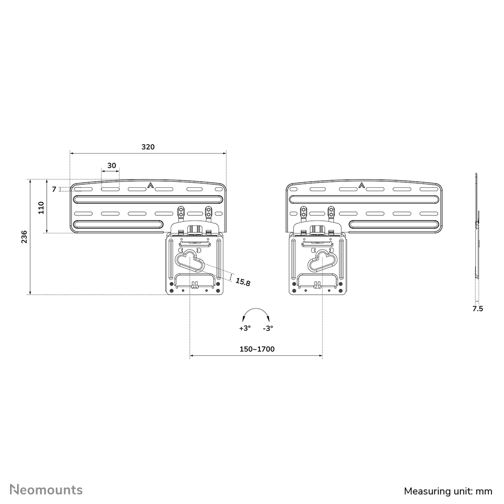 Neomounts WL30-265BL1 TV-beugel wand 43-85" Samsung schermen - ultra-vlak - Afbeelding 20