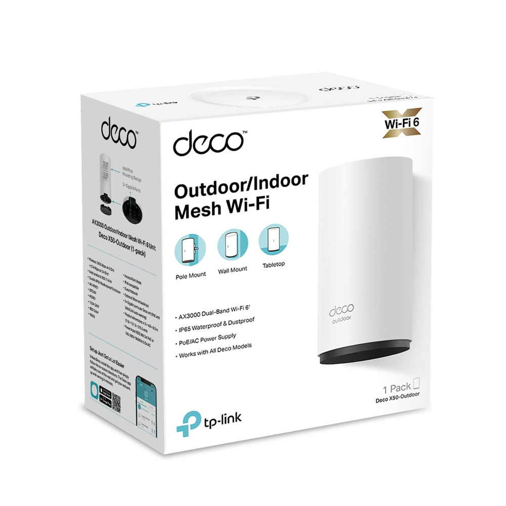 TP-Link Deco X50-Outdoor Dual-band (2.4 GHz / 5 GHz) Wi-Fi 6 (802.11ax) Wit 1 Intern - Afbeelding 4