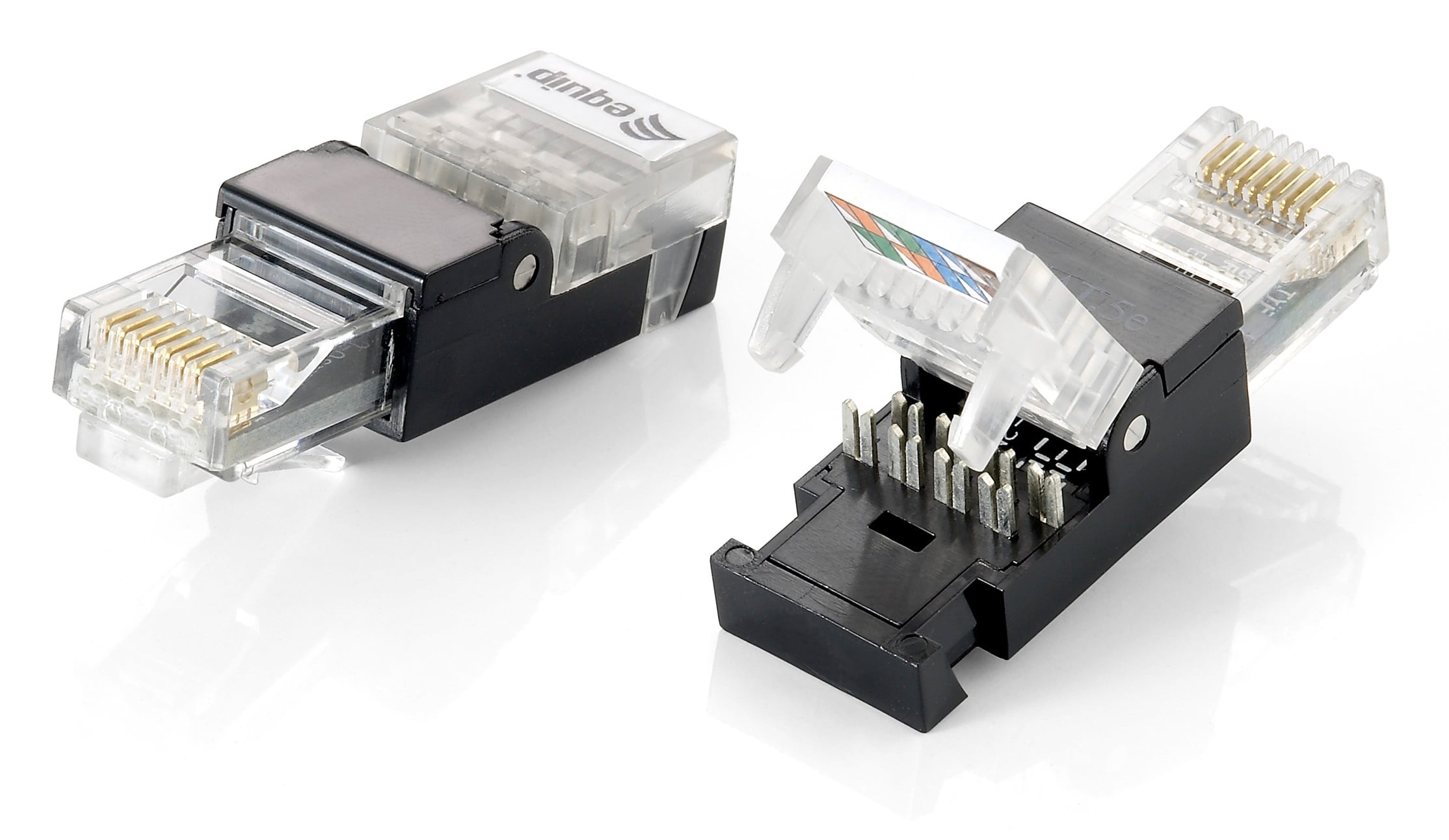 Equip 121165 kabel-connector RJ-45 Zwart, Transparant