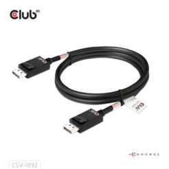 CLUB3D DisplayPort™ 2.1 Bi-Directional VESA DP80 Gecertificeerde kabel 4K240Hz, 8K60Hz or 10K60Hz M/M 1.6m/ Next-Gen Gaming - Afbeelding 9