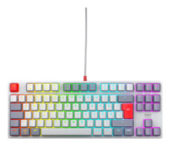 CHERRY K4V2 TKL toetsenbord Gamen USB QWERTZ Duits Grijs, Licht Grijs, Rood