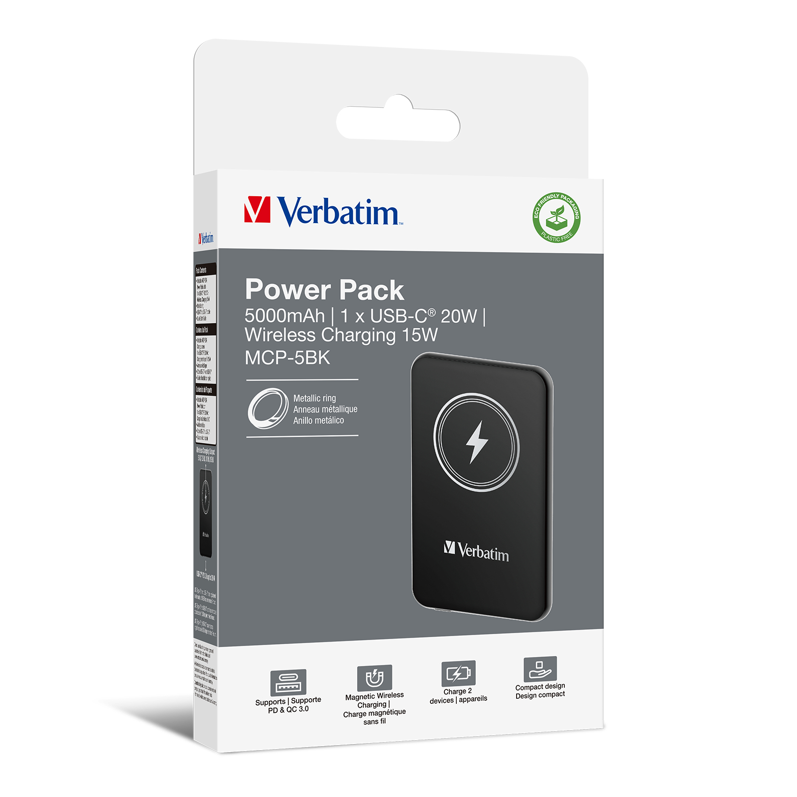Verbatim Charge 'n' Go Magnetische Draadloze Power Bank 5000mAh Zwart - Afbeelding 6