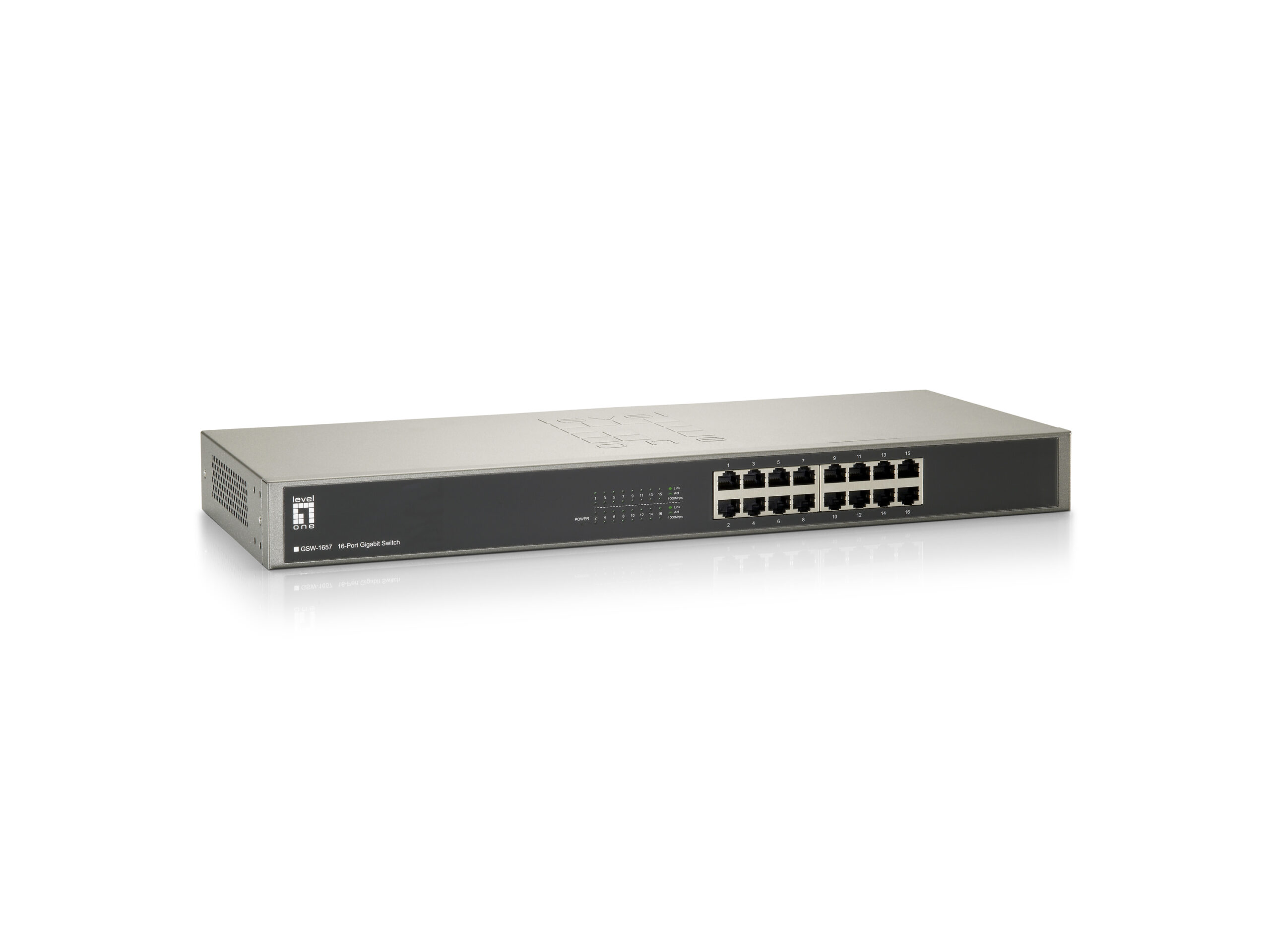 LevelOne GSW-1657 netwerk-switch Unmanaged Gigabit Ethernet (10/100/1000) Zwart, Grijs - Afbeelding 2