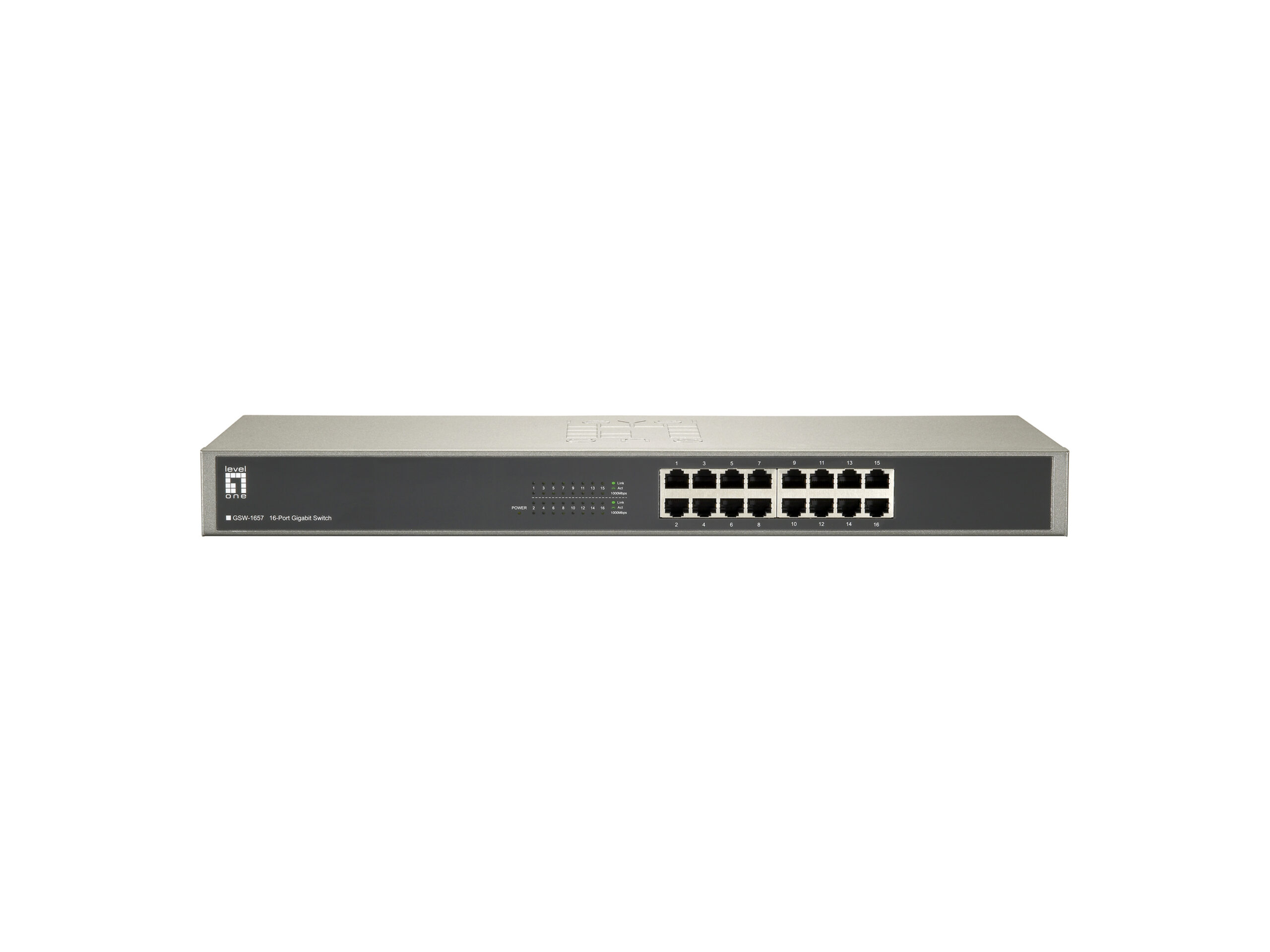 LevelOne GSW-1657 netwerk-switch Unmanaged Gigabit Ethernet (10/100/1000) Zwart, Grijs - Afbeelding 3