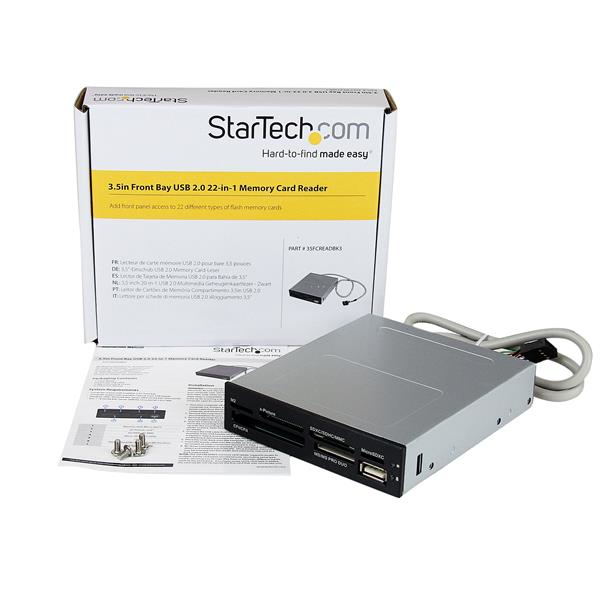 StarTech.com Interne USB 2.0 multimedia kaartlezer 3,5" 22-in-1 Front Panel card reader 22-in-1 zwart - Afbeelding 5