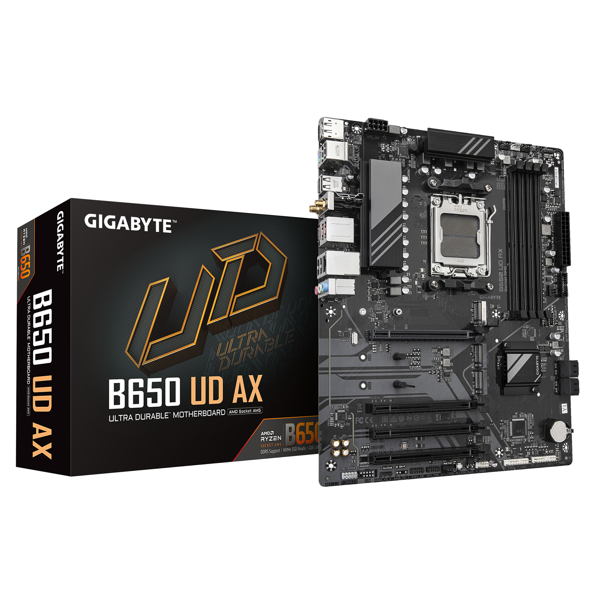 GIGABYTE B650 UD AX moederbord AMD B650 Socket AM5 ATX