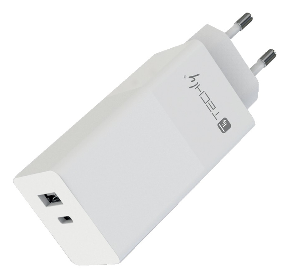 Techly IPW-PD100W-WH oplader voor mobiele apparatuur Powerbank, Smartphone, Tablet, Universeel Wit AC Snel opladen Binnen