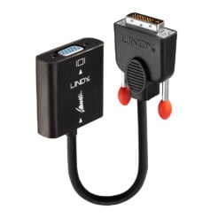 Lindy 38189 video kabel adapter 0,1 m DVI-D VGA (D-Sub) Zwart