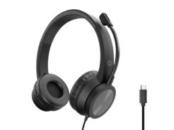 Conceptronic POLONA05BC hoofdtelefoon/headset Bedraad Hoofdband Oproepen/muziek USB Type-C Zwart