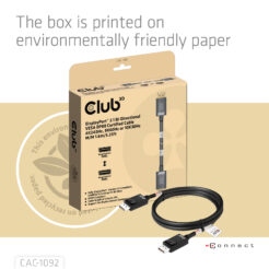 CLUB3D DisplayPort™ 2.1 Bi-Directional VESA DP80 Gecertificeerde kabel 4K240Hz, 8K60Hz or 10K60Hz M/M 1.6m/ Next-Gen Gaming - Afbeelding 10