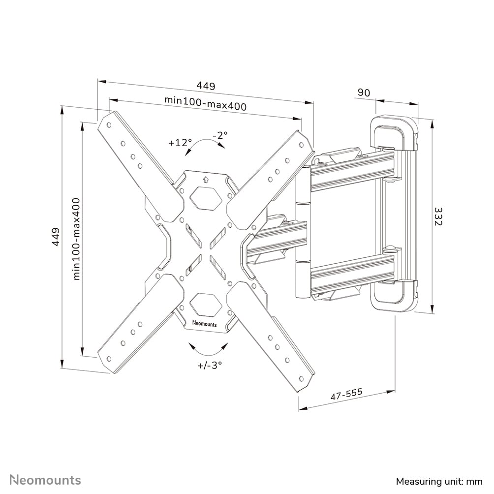 Neomounts WL40S-850BL14 TV-beugel wand 40-65" - full motion - snelle installatie - Afbeelding 21